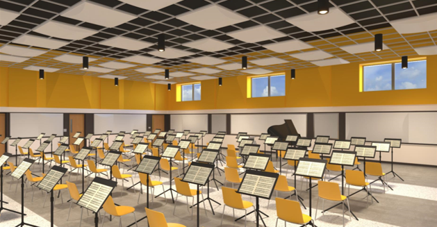 Stripling MS Band Room in New Additon (Concept Not Final)